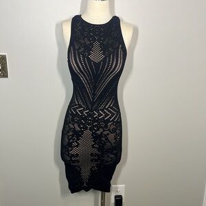 Free people black nude stretchy dress